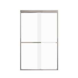 FBPT487608F-S-BN Frederick 45.75-47 in. W x 76 in. H Semi-Frameless Bypass Shower Door in Brushed Stainless with Frosted Glass