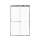 FBPT487608F-S-PC Frederick 45.75-47 in. W x 76 in. H Semi-Frameless Bypass Shower Door in Polished Chrome with Frosted Glass 