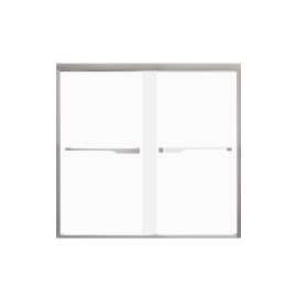 FBPT605808F-J-BN Frederick 57.75-59 in. W x 58 in. H Semi-Frameless Bypass Shower Door in Brushed Stainless with Frosted Glass