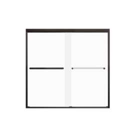 FBPT605808F-R-MB Frederick 57.75-59 in. W x 58 in. H Semi-Frameless Bypass Shower Door in Matte Black with Frosted Glass