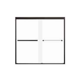 FBPT605808F-S-MB Frederick 57.75-59 in. W x 58 in. H Semi-Frameless Bypass Shower Door in Matte Black with Frosted Glass