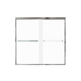 FBPT605808F-S-PC Frederick 57.75-59 in. W x 58 in. H Semi-Frameless Bypass Shower Door in Polished Chrome with Frosted Glass 
