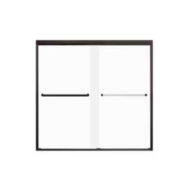 FBPT605808F-T-MB Frederick 57.75-59 in. W x 58 in. H Semi-Frameless Bypass Shower Door in Matte Black with Frosted Glass