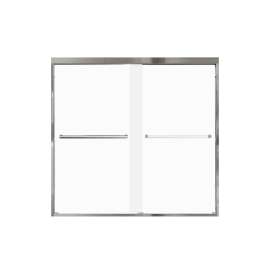FBPT605808F-T-PC Frederick 57.75-59 in. W x 58 in. H Semi-Frameless Bypass Shower Door in Polished Chrome with Frosted Glass 