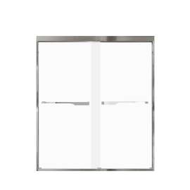 FBPT607008F-J-PC Frederick 57.75-59 in. W x 70 in. H Semi-Frameless Bypass Shower Door in Polished Chrome with Frosted Glass 