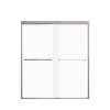 FBPT607008F-R-BN Frederick 57.75-59 in. W x 70 in. H Semi-Frameless Bypass Shower Door in Brushed Stainless with Frosted Glass