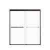 FBPT607008F-R-MB Frederick 57.75-59 in. W x 70 in. H Semi-Frameless Bypass Shower Door in Matte Black with Frosted Glass
