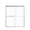 FBPT607008F-S-BN Frederick 57.75-59 in. W x 70 in. H Semi-Frameless Bypass Shower Door in Brushed Stainless with Frosted Glass