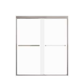 FBPT607008F-S-BN Frederick 57.75-59 in. W x 70 in. H Semi-Frameless Bypass Shower Door in Brushed Stainless with Frosted Glass