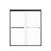 FBPT607008F-S-MB Frederick 57.75-59 in. W x 70 in. H Semi-Frameless Bypass Shower Door in Matte Black with Frosted Glass