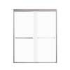 FBPT607608F-S-BN Frederick 57.75-59 in. W x 76 in. H Semi-Frameless Bypass Shower Door in Brushed Stainless with Frosted Glass
