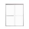 FBPT607608F-T-BN Frederick 57.75-59 in. W x 76 in. H Semi-Frameless Bypass Shower Door in Brushed Stainless with Frosted Glass