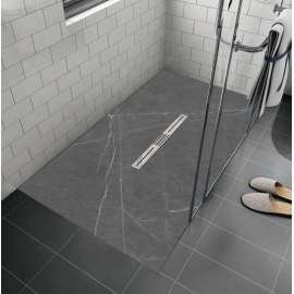 FZSP6036C-59 Trimslate Plus 60-in x 36-in Zero Threshold Shower Base with Center Drain, Ashy Grey
