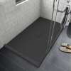FZSDT5140C-09 Trimslate 51-in x 40-in Shower Base with Adjustable Double Threshold and Center Drain, Black