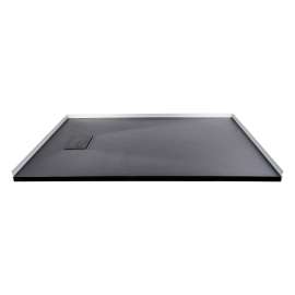 Trimslate  Elite 60-in x 36-in Zero Threshold Tub Replacement Shower Base with End Drain, Black, SMFZSE6036-09