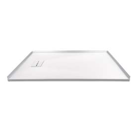 Trimslate  Elite 60-in x 36-in Zero Threshold Tub Replacement Shower Base with End Drain, White, SMFZSE6036-31