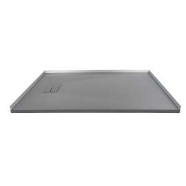 Trimslate  Elite 60-in x 36-in Zero Threshold Tub Replacement Shower Base with End Drain, Dark Grey, SMFZSE6036-40