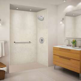 FZSP6032-33 Trimslate Plus 60-in x 32-in Zero Threshold Tub Replacement Shower Base with End Drain, Beach