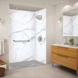 FZSP6032-59 Trimslate Plus 60-in x 32-in Zero Threshold Tub Replacement Shower Base with End Drain, Ashy Grey