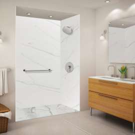 FZSP6032-60 Trimslate Plus 60-in x 32-in Zero Threshold Tub Replacement Shower Base with End Drain, Calcite