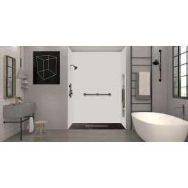 FZSP6036C-61 Trimslate Plus 60-in x 36-in Zero Threshold Shower Base with Center Drain, Sterling Black