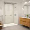 FZSR6032-32 Trimslate 60-in x 32-in Zero Threshold Tub Replacement Shower Base with End Drain, Cameo