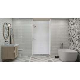 FZS6332C-40 Trimslate 63-in x 32-in Zero Threshold Shower Base with Center Drain, Dark Grey