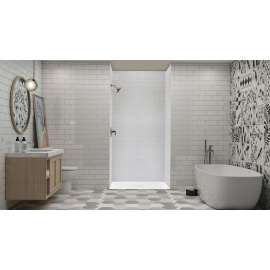 FZS5140C-31 Trimslate 51-in x 40-in Zero Threshold Shower Base with Center Drain, White