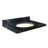 G2519-F6 Nouveau 25-in x 19-in Granite Single Bowl Vanity Top With Eased Edge, Black Galaxy