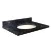 G3719-F6 Nouveau 37-in x 19-in Granite Single Bowl Vanity Top With Eased Edge, Black Galaxy