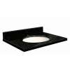 G4322-F5 Nouveau 43-in x 22-in Granite Single Bowl Vanity Top With Eased Edge, Absolute Black
