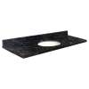 G6122-F6 Nouveau 61-in x 22-in Granite Single Bowl Vanity Top With Eased Edge, Black Galaxy