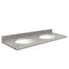 G61222-F4 Nouveau 61-in x 22-in Granite Double Bowl Vanity Top With Eased Edge, Rosselin White