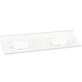 ITBC61222-B9 Decor 61-in x 22-in Solid Surface Double Bowl Vanity Top, Matrix Summit