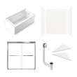 KTAE6030R-31BS 60-in x 30-in x 92-in 6-Piece Glue-on Expressions Shower/Tub Kit with Door and Accessories, White/Brushed Stainless Steel