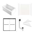 KTAE6032L-31MB 60-in x 32-in x 87-in 6-Piece Glue-on Expressions Shower/Tub Kit with Door and Accessories, White/Matte Black