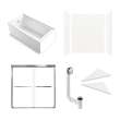 KTAE6036L-31BS 60-in x 36-in x 92-in 6-Piece Glue-on Expressions Shower/Tub Kit with Door and Accessories, White/Brushed Stainless Steel