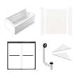 KTAE6036R-31MB 60-in x 36-in x 92-in 6-Piece Glue-on Expressions Shower/Tub Kit with Door and Accessories, White/Matte Black