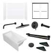 KTAFS603660L-21MB 60-in x 36-in x 80-in 7-Piece Glue-on Saramar Shower/Tub Kit with Door Faucet and Accessories, White/Matte Black