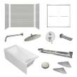 KTAFS603660L-27BS 60-in x 36-in x 80-in 7-Piece Glue-on Saramar Shower/Tub Kit with Door Faucet and Accessories, Grey Beach/Brushed Stainless