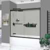 KTAFS603660L-27MB 60-in x 36-in x 80-in 7-Piece Glue-on Saramar Shower/Tub Kit with Door Faucet and Accessories, Grey Beach/Matte Black