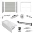 KTAFS603660L-27PC 60-in x 36-in x 80-in 7-Piece Glue-on Saramar Shower/Tub Kit with Door Faucet and Accessories, Grey Beach/Polished Chrome