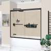 KTAFS603660L-28MB 60-in x 36-in x 80-in 7-Piece Glue-on Saramar Shower/Tub Kit with Door Faucet and Accessories, Cashew/Matte Black