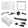 KTAFS603660L-47MB 60-in x 36-in x 80-in 7-Piece Glue-on Saramar Shower/Tub Kit with Door Faucet and Accessories, White Venito/Matte Black