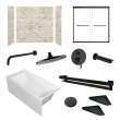 KTAFS603660L-49MB 60-in x 36-in x 80-in 7-Piece Glue-on Saramar Shower/Tub Kit with Door Faucet and Accessories, Sand Creme/Matte Black