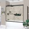 KTAFS603660L-49MB 60-in x 36-in x 80-in 7-Piece Glue-on Saramar Shower/Tub Kit with Door Faucet and Accessories, Sand Creme/Matte Black