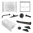 KTAFS603660L-50MB 60-in x 36-in x 80-in 7-Piece Glue-on Saramar Shower/Tub Kit with Door Faucet and Accessories, Lunar/Matte Black