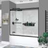 KTAFS603660L-50MB 60-in x 36-in x 80-in 7-Piece Glue-on Saramar Shower/Tub Kit with Door Faucet and Accessories, Lunar/Matte Black