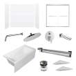 KTAFS603660R-21PC 60-in x 36-in x 80-in 7-Piece Glue-on Saramar Shower/Tub Kit with Door Faucet and Accessories, White/Polished Chrome