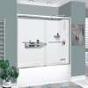 KTAFS603660R-21PC 60-in x 36-in x 80-in 7-Piece Glue-on Saramar Shower/Tub Kit with Door Faucet and Accessories, White/Polished Chrome